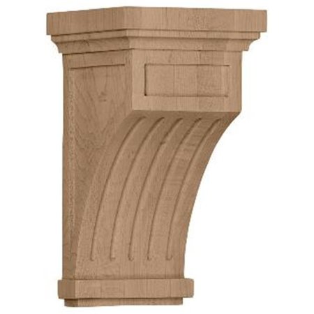 DWELLINGDESIGNS 5.5 in. W x 5.5 in. D x 10 in. H Fluted Mission Corbel, Maple, Architectural Accent DW2572590